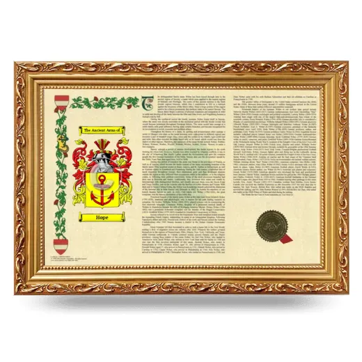 Hope Armorial Landscape Framed - Gold