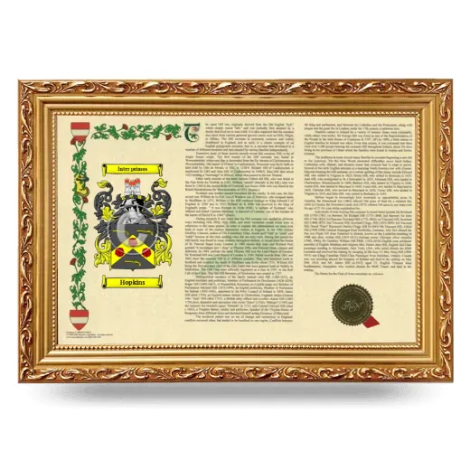 Hopkins Armorial Landscape Framed - Gold