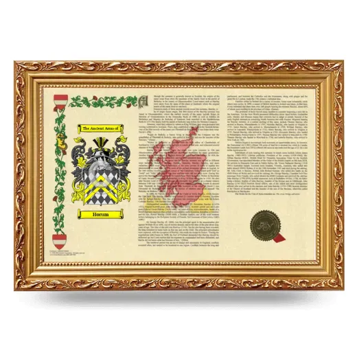 Horum Armorial Landscape Framed - Gold