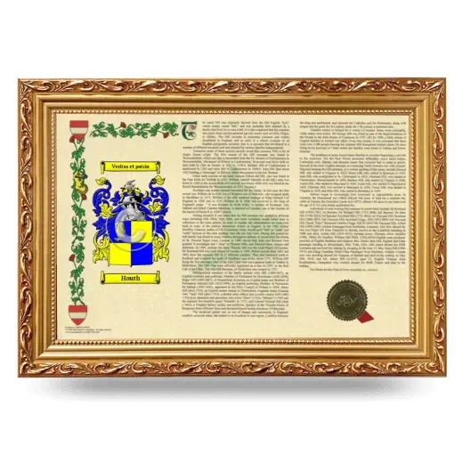 Houth Armorial Landscape Framed - Gold