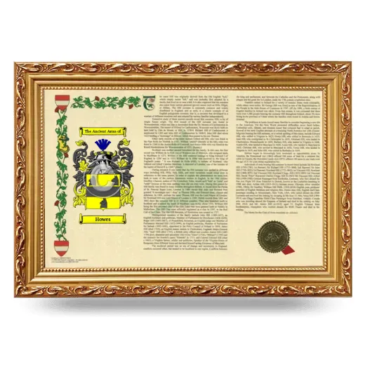 Howes Armorial Landscape Framed - Gold