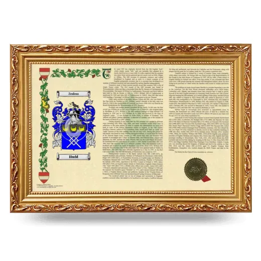 Hudd Armorial Landscape Framed - Gold