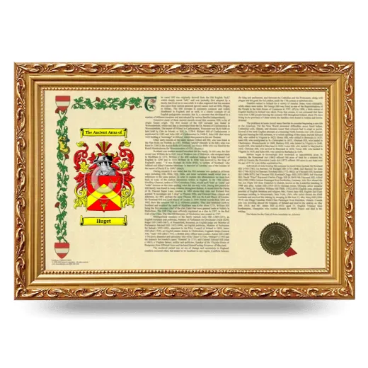 Huget Armorial Landscape Framed - Gold