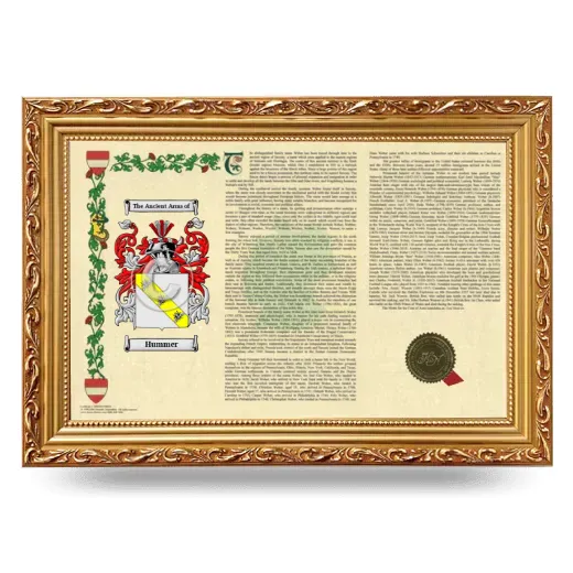 Hummer Armorial Landscape Framed - Gold