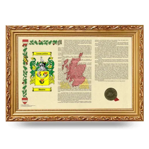 Hunter Armorial Landscape Framed - Gold