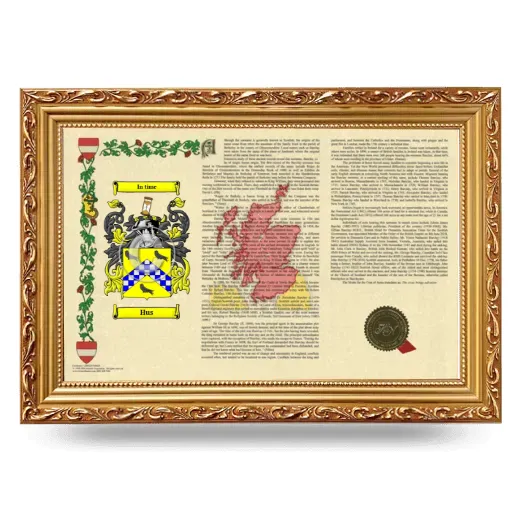 Hus Armorial Landscape Framed - Gold