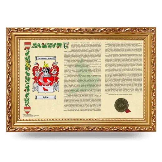 Ipkin Armorial Landscape Framed - Gold