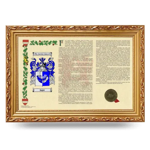 Jager Armorial Landscape Framed - Gold