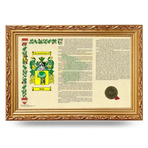 Jasso Armorial Landscape Framed - Gold