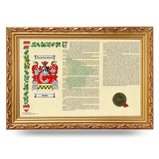 Javier Armorial Landscape Framed - Gold
