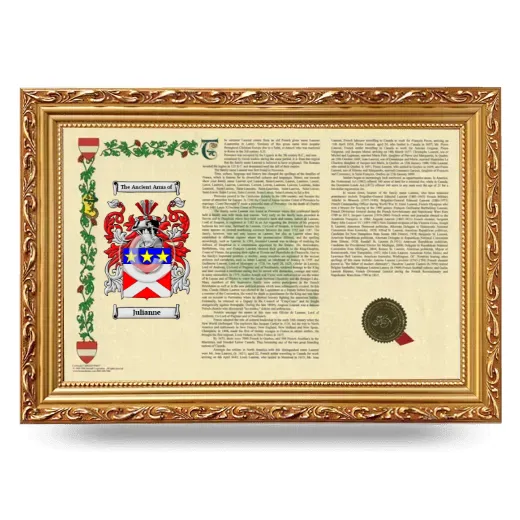 Julianne Armorial Landscape Framed - Gold