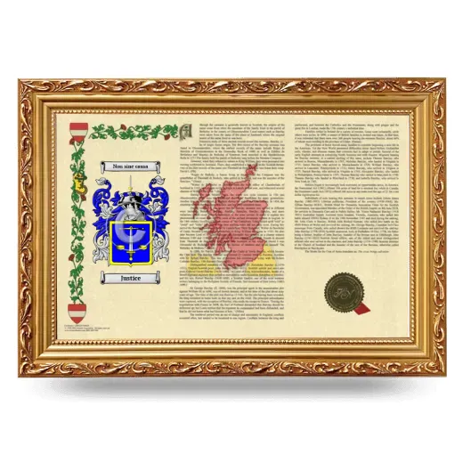 Justice Armorial Landscape Framed - Gold