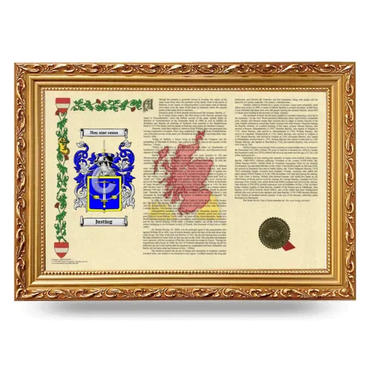 Justing Armorial Landscape Framed - Gold