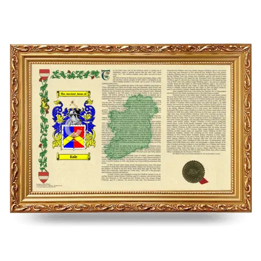 Kale Armorial Landscape Framed - Gold