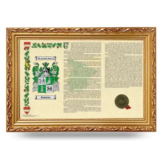 Karranza Armorial Landscape Framed - Gold