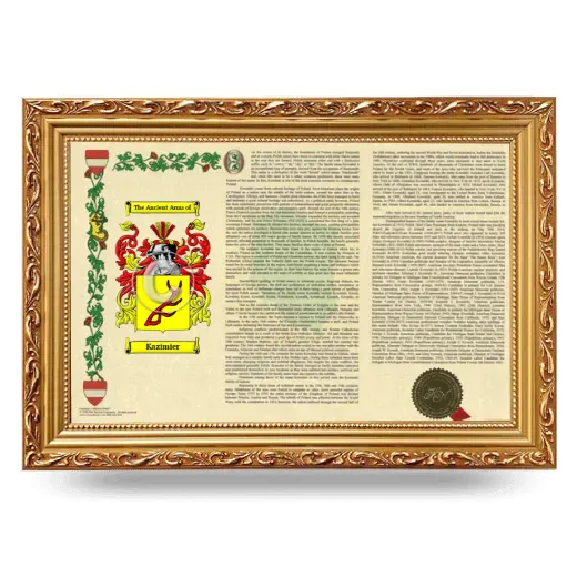 Kazimier Armorial Landscape Framed - Gold