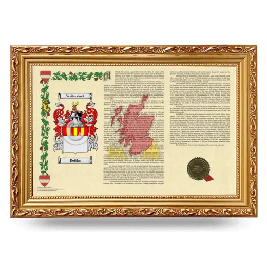 Keiths Armorial Landscape Framed - Gold
