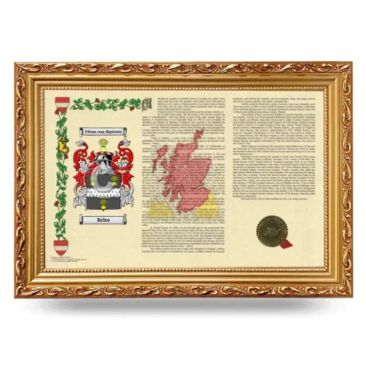 Kelso Armorial Landscape Framed - Gold