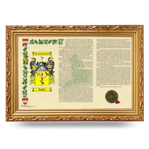 Kender Armorial Landscape Framed - Gold