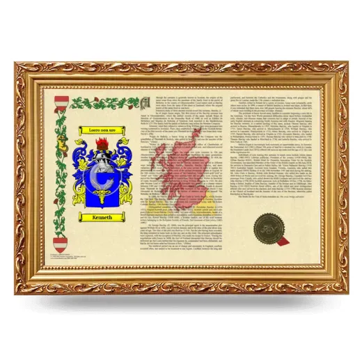 Kenneth Armorial Landscape Framed - Gold