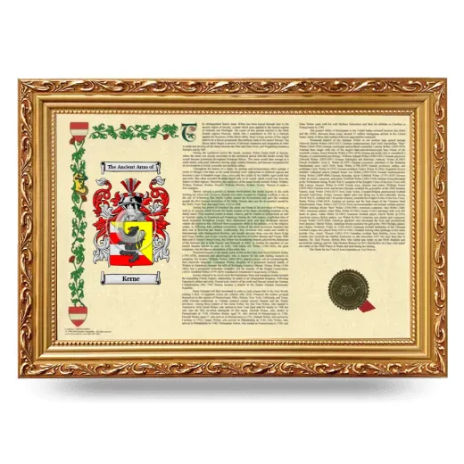 Kerne Armorial Landscape Framed - Gold