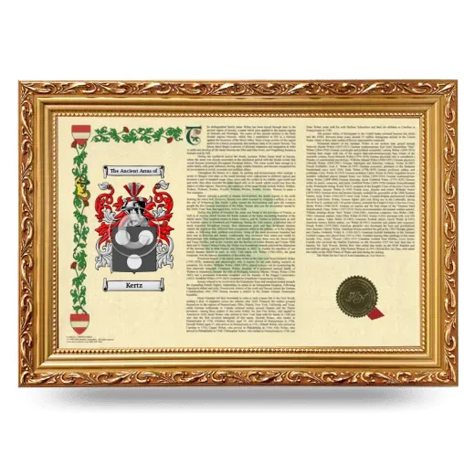 Kertz Armorial Landscape Framed - Gold