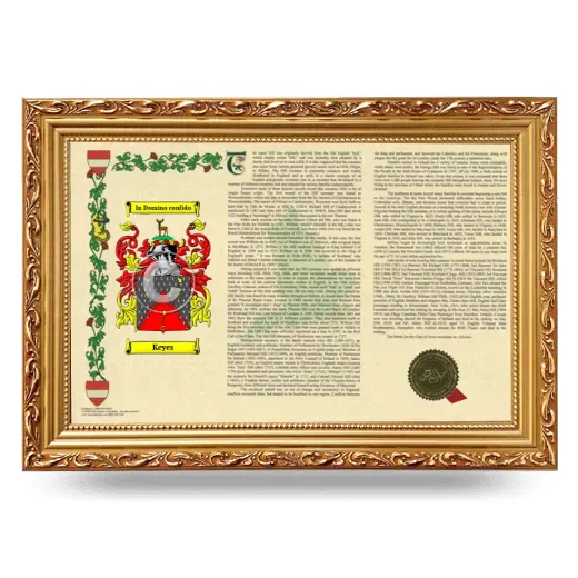 Keyes Armorial Landscape Framed - Gold