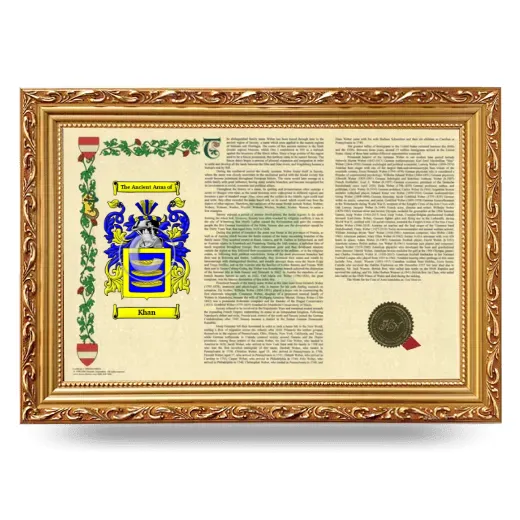 Khan Armorial Landscape Framed - Gold