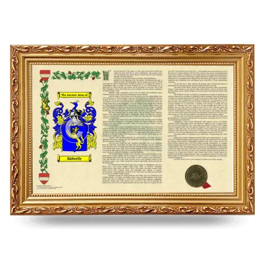 Kidwelly Armorial Landscape Framed - Gold