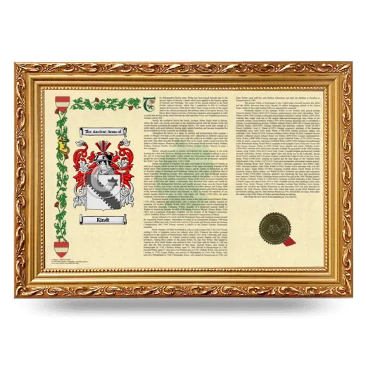 Kindt Armorial Landscape Framed - Gold