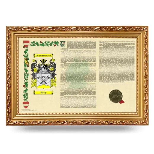 Kiraly Armorial Landscape Framed - Gold