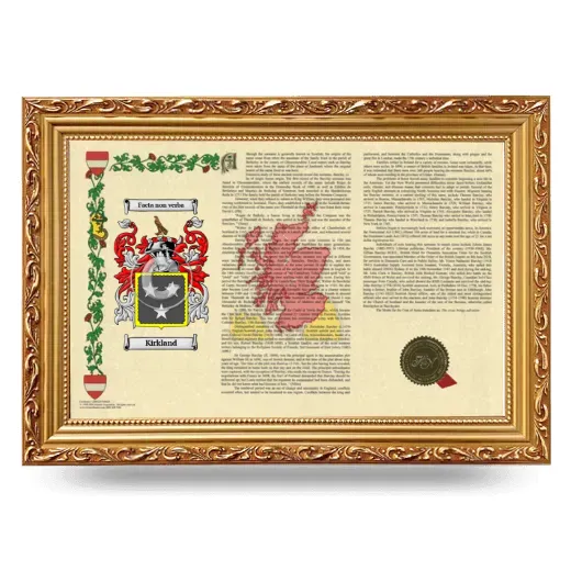 Kirkland Armorial Landscape Framed - Gold