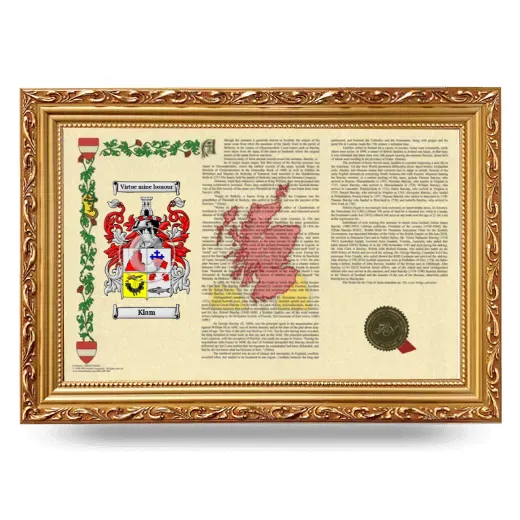 Klam Armorial Landscape Framed - Gold