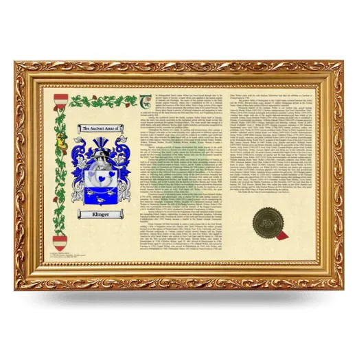 Klinger Armorial Landscape Framed - Gold