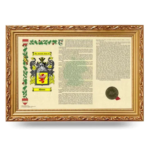 Klouse Armorial Landscape Framed - Gold