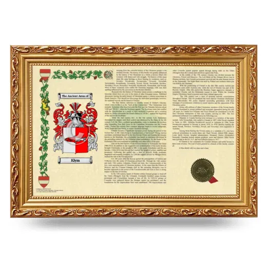 Klym Armorial Landscape Framed - Gold