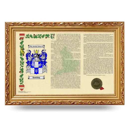 Knotting Armorial Landscape Framed - Gold