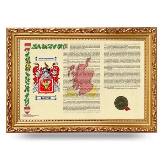Knoxville Armorial Landscape Framed - Gold