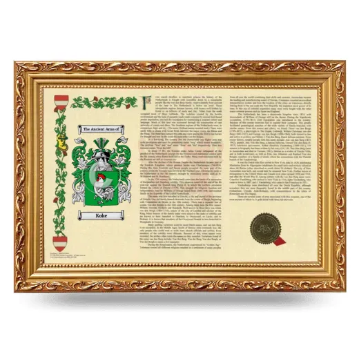 Koke Armorial Landscape Framed - Gold