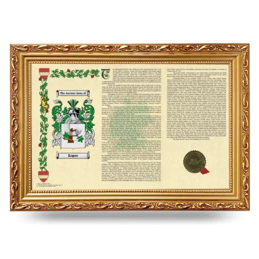 Koper Armorial Landscape Framed - Gold