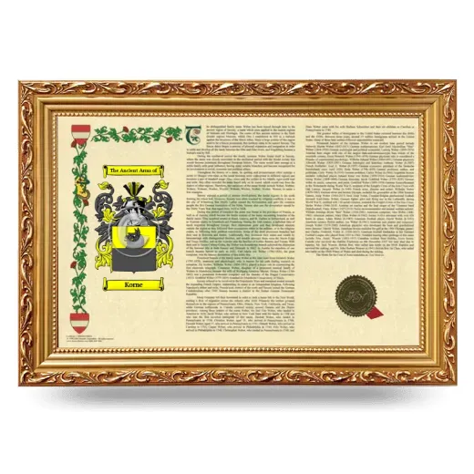 Korne Armorial Landscape Framed - Gold