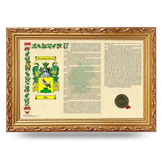 Kro Armorial Landscape Framed - Gold