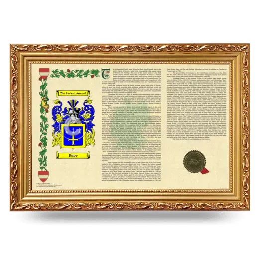 Kupe Armorial Landscape Framed - Gold