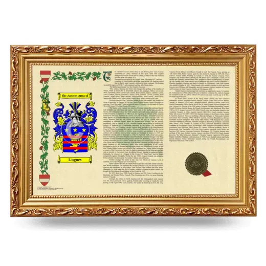 L'ugues Armorial Landscape Framed - Gold