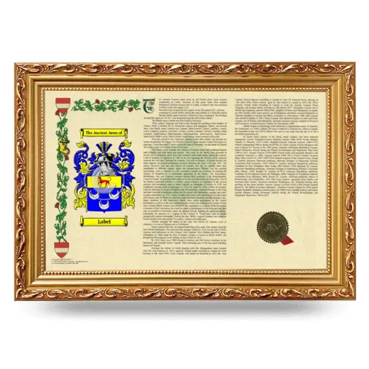 Label Armorial Landscape Framed - Gold