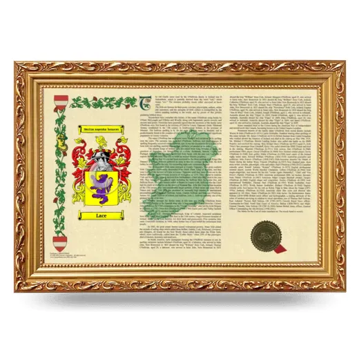 Lace Armorial Landscape Framed - Gold