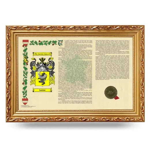 Lacras Armorial Landscape Framed - Gold