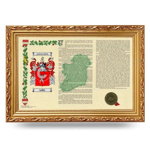 Laflin Armorial Landscape Framed - Gold