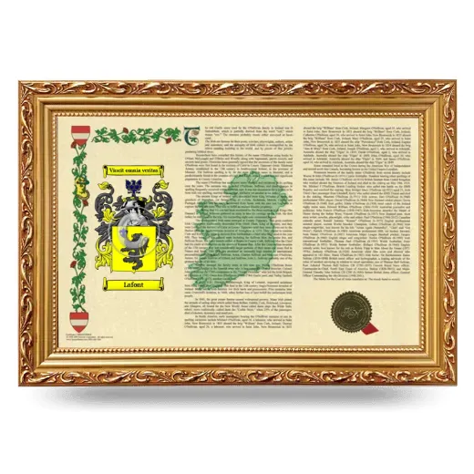 Lafont Armorial Landscape Framed - Gold