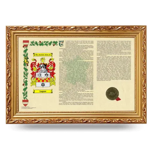 Lagare Armorial Landscape Framed - Gold